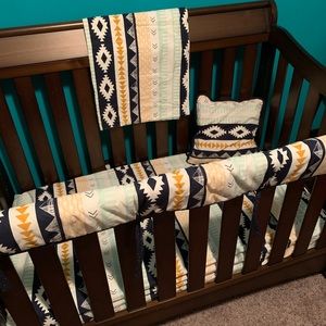 Navy Aztec crib / nursery bedding